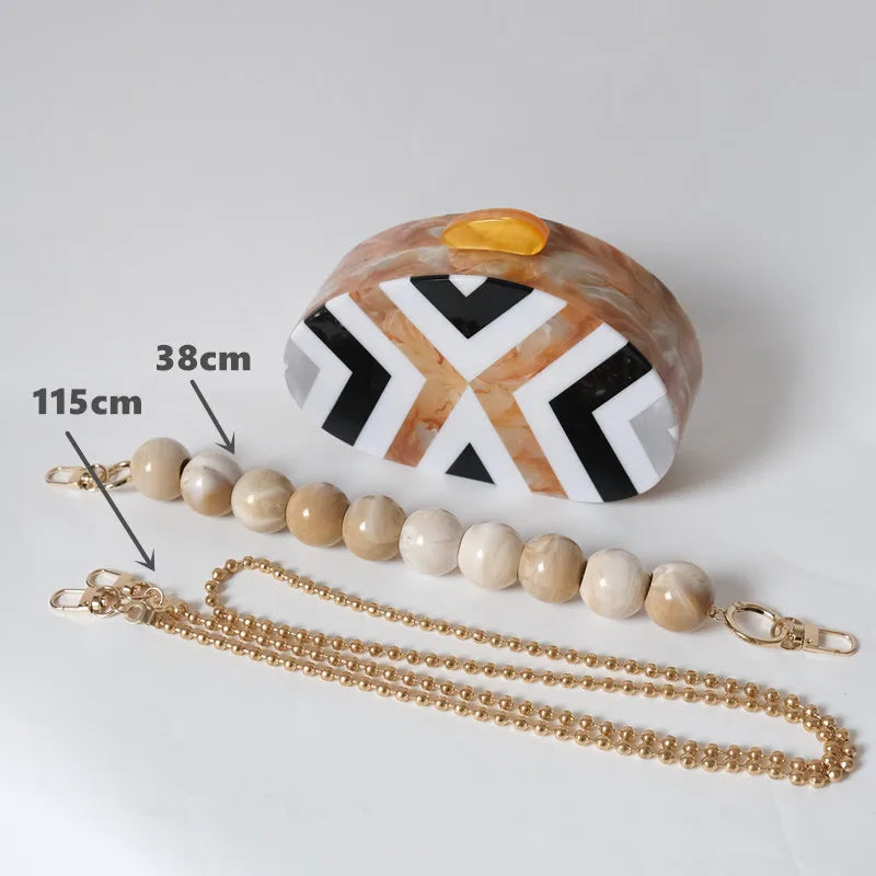 Beaded Striped Evening Clutch